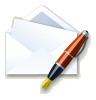 Email envelope and pen