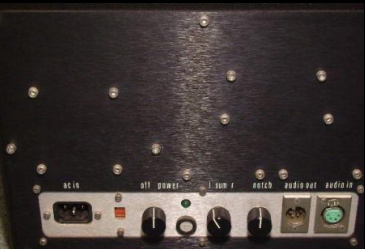 Rear connections and controls of subwoofer