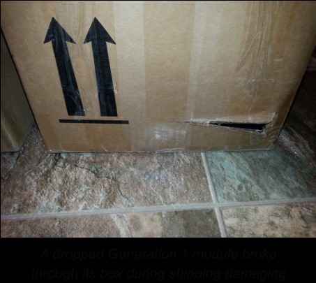 Shipping damage to a Generation 1 power module